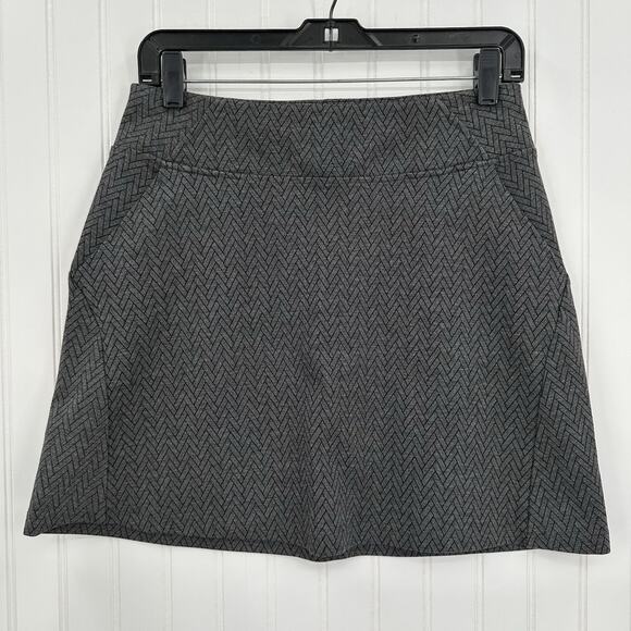 Title Nine Skirt Womens Small Passport Ponte Gray Herringbone Pockets Golf EUC - Picture 1 of 9
